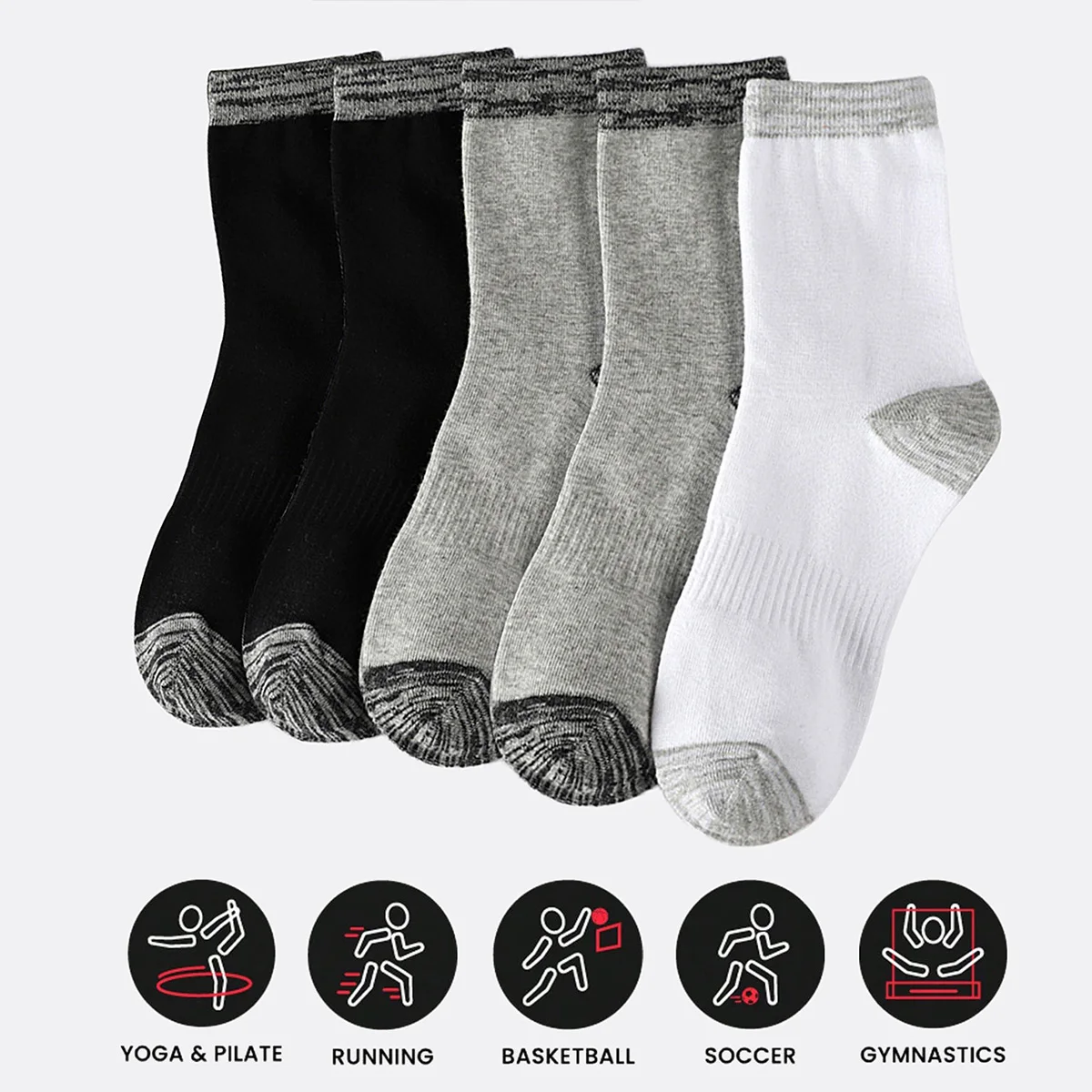 1/5 أزواج من الجوارب الرياضية  - مراجعة Athletic Sock Cushion وسعره