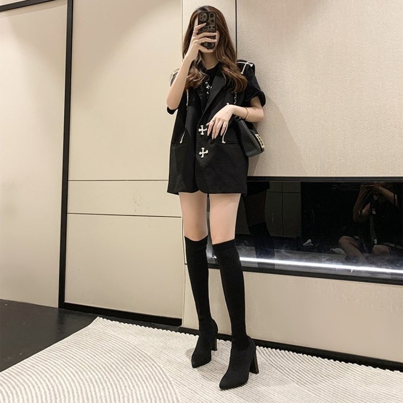 أحذية نسائية فوق الركبة بمقدمة - مراجعة Knee High Sock Women وسعره