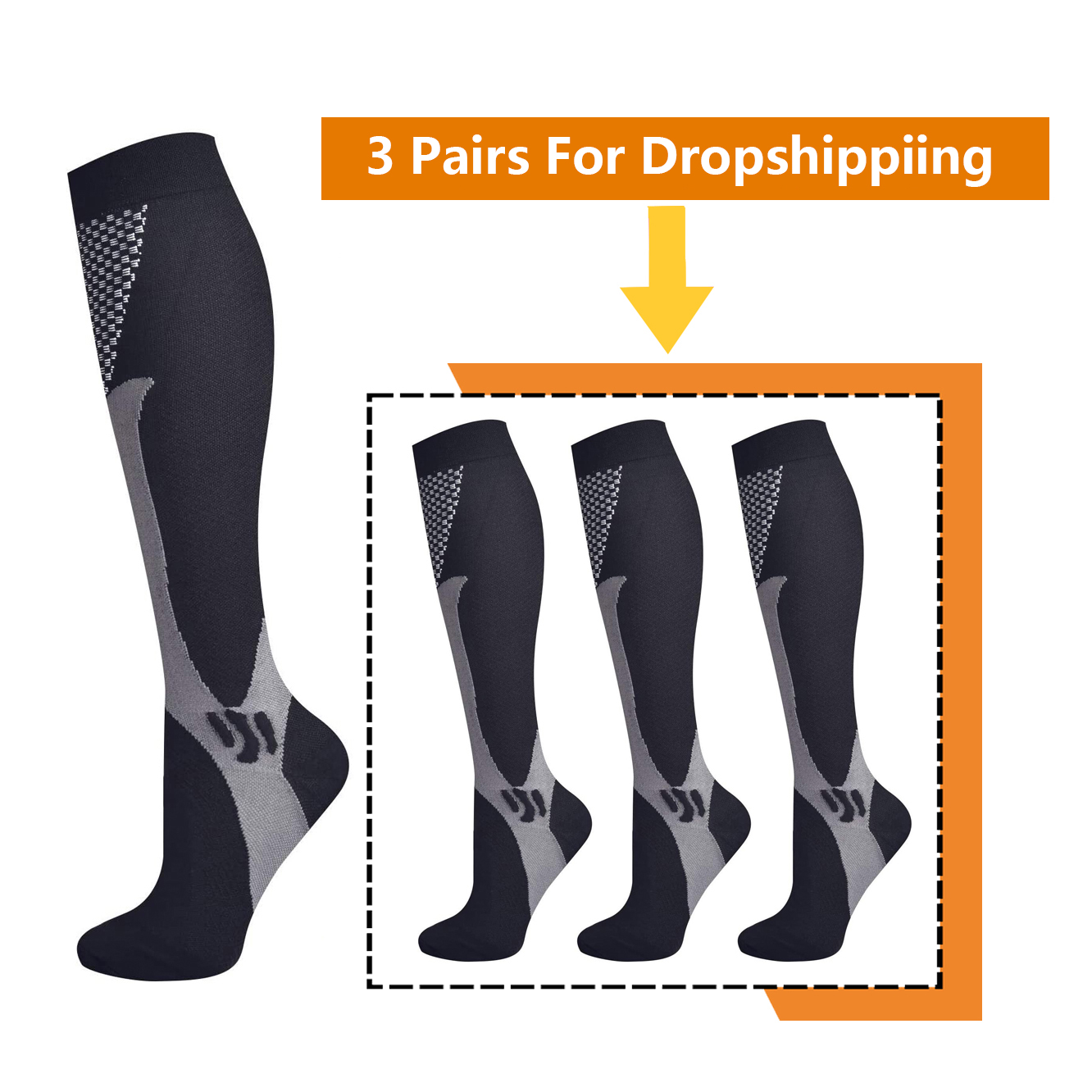 Brothock 3 أزواج ل دروبشيبينغ  - مراجعة Compression Sock Medical وسعره